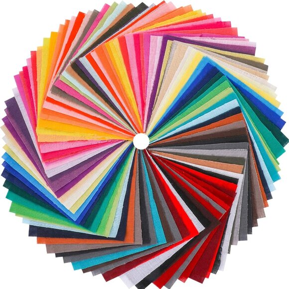 100 pcs 4x4 multicolored cotton fabric squares for quilting, sewing, crafts - Picture 1 of 6